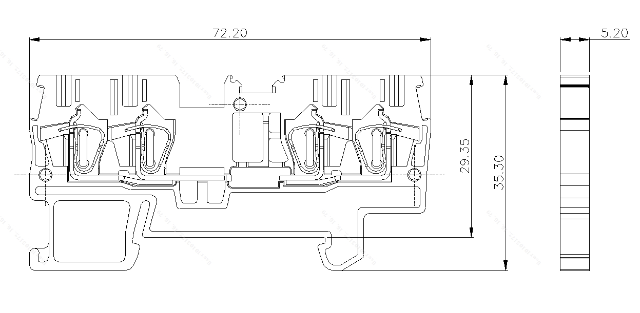 回拉式弹簧接线端子TC2.5-2X2-GY