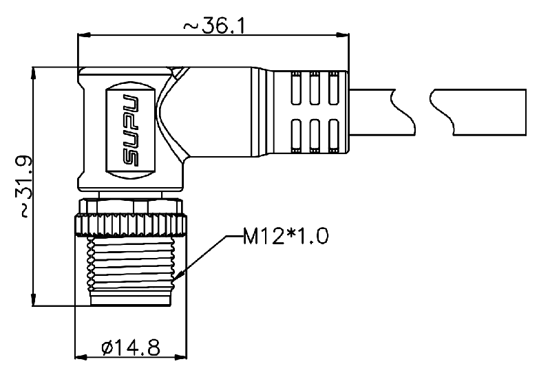 预铸式连接器M12A03Z-MMSRA-UC001B