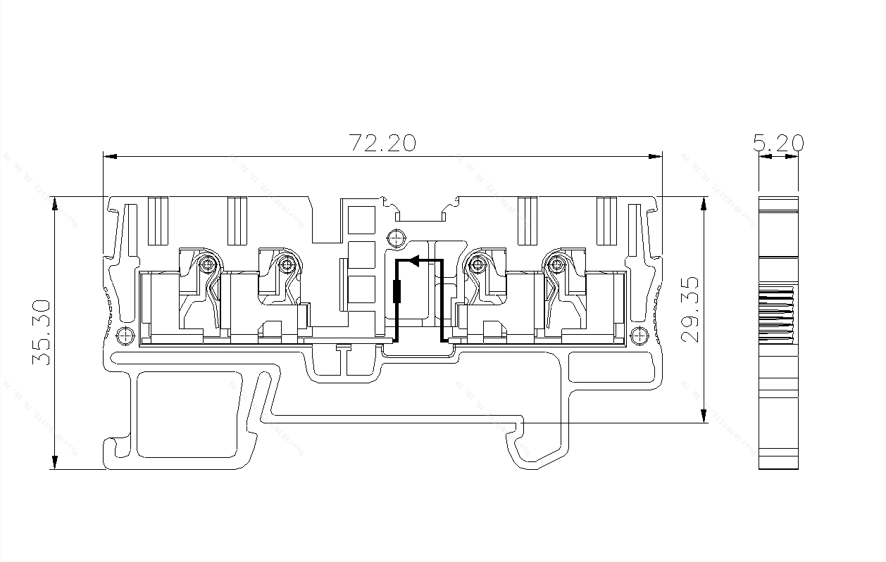 直插式弹簧接线端子TP2.5-4R/L-GY