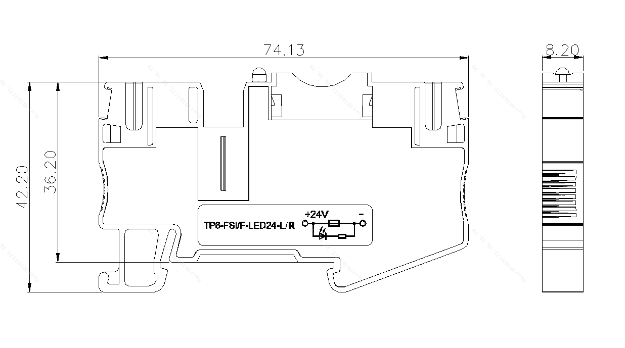 直插式弹簧接线端子 TP6-FSI/F-LED24-L/R