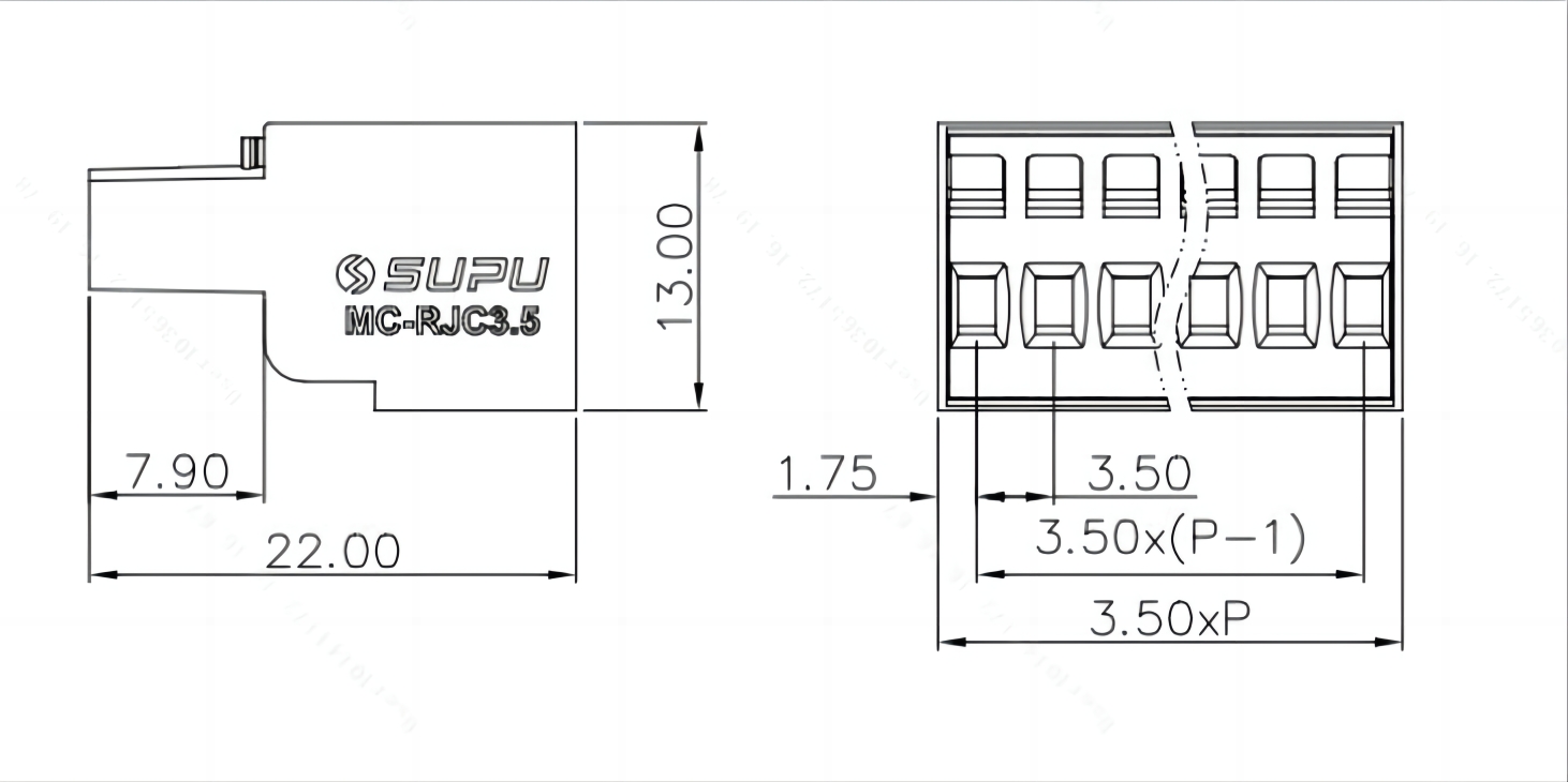 PCB接线端子-插拔式插头MC-RJC3.5HXXP-OG-WD